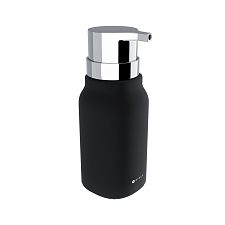 Black Soap dispenser, plastic pump Ceramic dispenser for liquid soap black matte. Volume 425 ml. Soft-touch Surface.