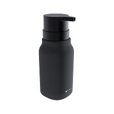 Black Soap dispenser, plastic pump Ceramic dispenser for liquid soap black matte. Volume 425 ml. Soft-touch Surface.