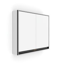 Black Black LED backlit mirror cabinet 800. 