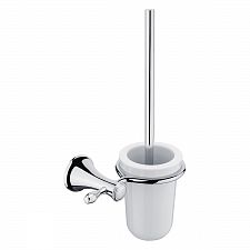 Chrome Toilet brush holder Toilet brush holder. Ceramic container. Brass holder with chrome surface finish.