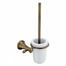 Antique brass Toilet brush holder Toilet brush holder. Ceramic container. Brass holder with antique brass surface finish.