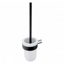 Black Toilet brush holder Toilet brush holder. Ceramic container. Brass holder with chrome surface finish.