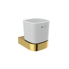 Brushed gold Toothbrush holder Toothbrush holder. Ceramic cup.