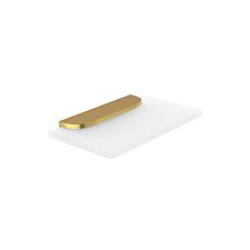 Brushed gold Shelf, 20 cm Shelf. Extra clear frosted glass. Size 20x11 cm. Glass thickness 8 mm.