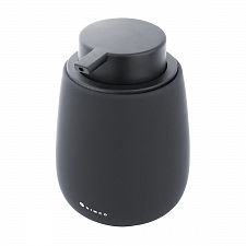 Black Soap dispenser, plastic pump Ceramic dispenser for liquid soap black matte. Volume 425 ml. Soft-touch Surface.