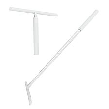 White Telescopic shower squeegee Telescopic shower squeegee for wiping water from glass. Thanks to its adjustable length, it also allows for comfortable wiping of the floor.