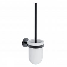 Black Toilet brush holder Toilet brush holder. Ceramic container, low. Handle made of brass/black matte.