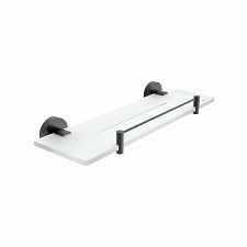 Black Shelf IXI, 40 cm with rail Shelf made of satin plexiglass. 40 cm long.