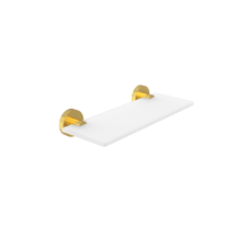 Brushed gold Shelf, 30 cm Shelf. Extra clear frosted glass. Size 30x11 cm. Glass thickness 8 mm!