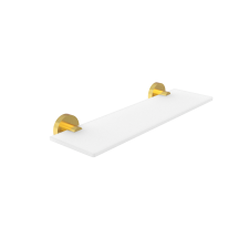 Brushed gold Shelf, 40 cm Shelf. Extra clear frosted glass. Size 40x11 cm. Glass thickness 8 mm!