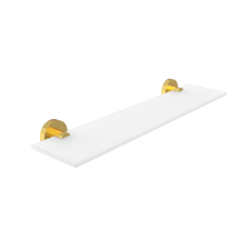 Brushed gold Shelf, 50 cm Shelf. Extra clear frosted glass. Size 50x11 cm. Glass thickness 8 mm!