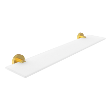 Brushed gold Shelf, 60 cm Shelf. Extra clear frosted glass. Size 60x11 cm. Glass thickness 8 mm!