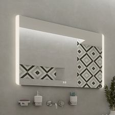 LED mirror 1000x700 with two touch sensor Illuminated bathroom LED mirror. Possibility of setting color temperature from 3000 to 6500 K. Output 14 W. 1540 Lumens.