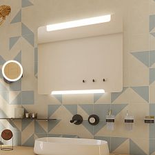 Aluminium LED mirror 800x700 Illuminated bathroom LED mirror. Output 16,5 W, color temperature 6500 K. 1188 Lumens.