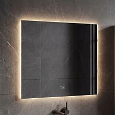 LED mirror with backlight, 100 x 70, touch sensor Rectangular LED mirror with backlight 100x70. Color and brightness adjustment by sensor with memory. Switched on by sensor and wall switch.
