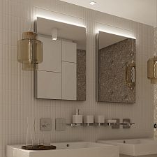 Aluminium LED mirror 600x700 Illuminated bathroom LED mirror. Output 9 W, temperature 6500 K. 648 Lumens.