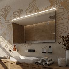 Aluminium LED mirror 1000x600 Illuminated bathroom LED mirror. Output 15 W, temperature 6500 K. 1080 Lumens.