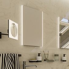 Aluminium LED mirror 800x700 Illuminated bathroom LED mirror. Output 21 W, temperature 6500 K. 1512 Lumens.