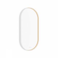White WHITE LED mirror 400x800 with two touch sensor Illuminated OVAL bathroom LED mirror. Output 25 W. Possibility of setting color temperature 3000 - 6500 K. The possibility of setting the luminosity intensity. 1800 Lumen.