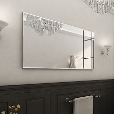 Black Black LED mirror 1200x700 with two touch sensor Illuminated bathroom LED mirror. Output 55 W. Possibility of setting color temperature 3000 - 6500 K. The possibility of setting the luminosity intensity. 3960 Lumens.