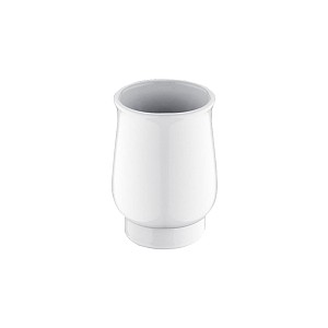 White Spare cup Ceramic toothbrush cup.