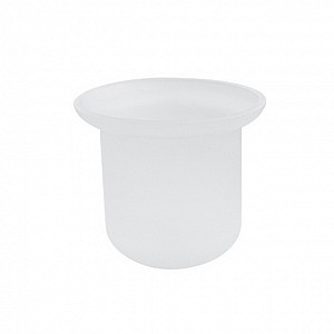 Toilet brush container Spare container for toilet brush made of satin glass.