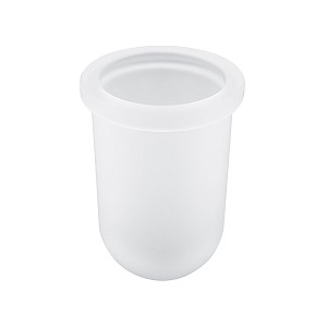 Toilet brush holder Spare container for toilet brush made of satin glass.