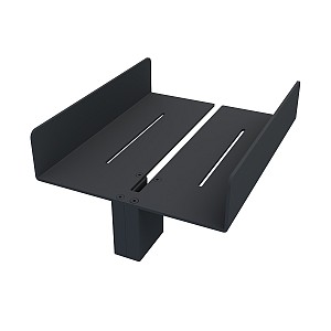 Black Walk-in shower wall shelf Double shower shelf for a walk-in shower glass wall. Glass wall max 5-8 mm thick.