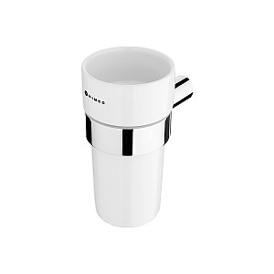 Chrome Toothbrush holder Toothbrush holder with ceramic cup.