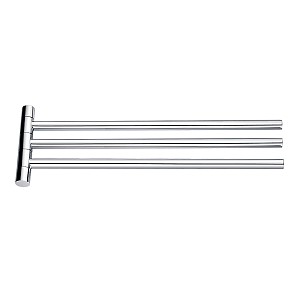 Chrome Swivel arm towel holder, 42 cm. Towel holder with three swivel arms.