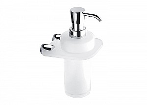 Chrome Soap dispenser, plastic pump Soap dispenser, 250 ml.Shelf made of plexiglass.