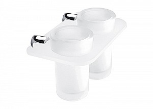 Chrome Double glass cup holder Double glass cup holder. Holder made of plexiglass with satin surface.