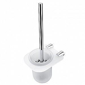 Chrome Toilet brush Toilet brush. Low container made of satin glass. Holder made of plexiglass with satin surface.