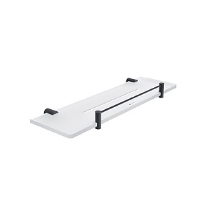 Černá police IXI s ohrádkou, 40 cm