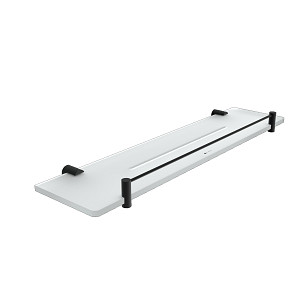 Černá police IXI s ohrádkou, 50 cm