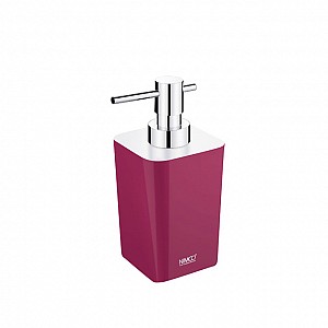 Purple Burgundy Soap dispenser, plastic pump Free standing soap dispenser with chrome plated dispenser pump.