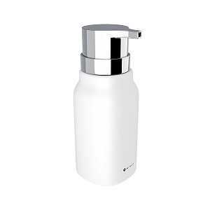 White Soap dispenser, plastic pump Ceramic dispenser for liquid soap white matte. Volume 425 ml. Soft-touch Surface.