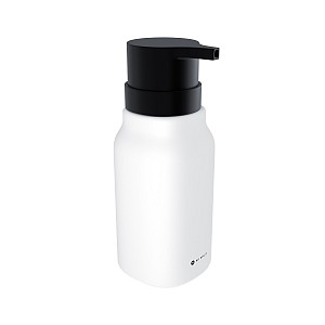White Soap dispenser, plastic pump Ceramic dispenser for liquid soap white matte. Volume 425 ml. Soft-touch Surface.