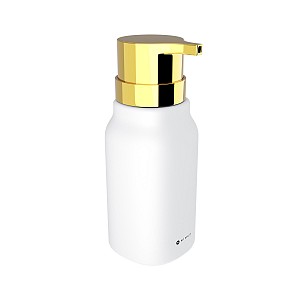 White Soap dispenser, plastic pump Ceramic dispenser for liquid soap white matte. Volume 425 ml. Soft-touch Surface.