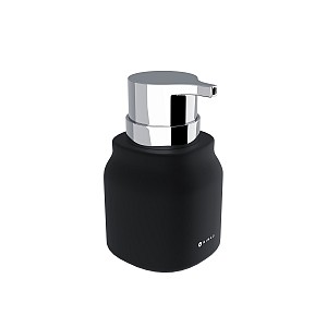 Black Soap dispenser, plastic pump Ceramic dispenser for liquid soap black matte. Volume 400 ml. Soft-touch Surface.