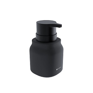 Black Soap dispenser, plastic pump Ceramic dispenser for liquid soap black matte. Volume 400 ml. Soft-touch Surface.