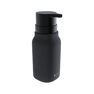 Black Soap dispenser, plastic pump Ceramic dispenser for liquid soap black matte. Volume 425 ml. Soft-touch Surface.