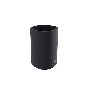 Black Toothbrush cup Toothbrush cup. Black matte Soft-touch Surface.