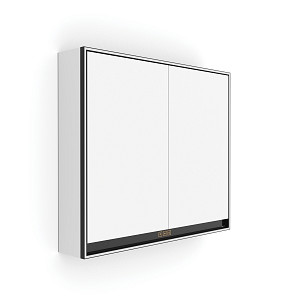 Black Black LED backlit mirror cabinet 800. 