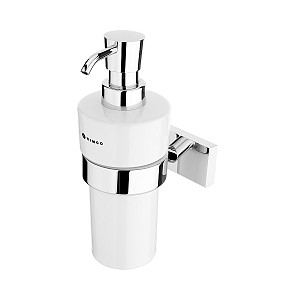 Chrome Soap dispenser, plastic pump Soap dispenser. Ceramic container. Volume 300 ml. Plastic pump/chrome.