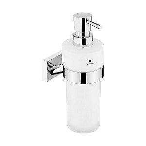 Chrome Soap dispenser, brass pump Soap dispenser. Container made of satin glass. Volume 250 ml. Brass pump / chrome.