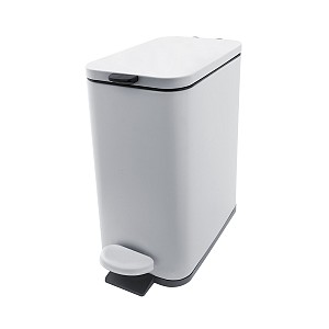 White Dust bin Trash can with removable container. Volume 5 l. Matte white surface finish.
