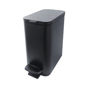 Black Dust bin Trash can with removable container. Volume 5 l. Matte black surface finish.