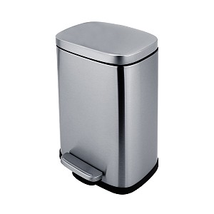 Brushed stainless steel Dust bin, stainless steel brushed Trash can with removable container. Volume 5 l. matte stainless steel surface finish.