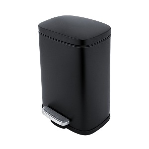 Black Dust bin Trash can with removable container. Volume 5 l. matte black surface finish.